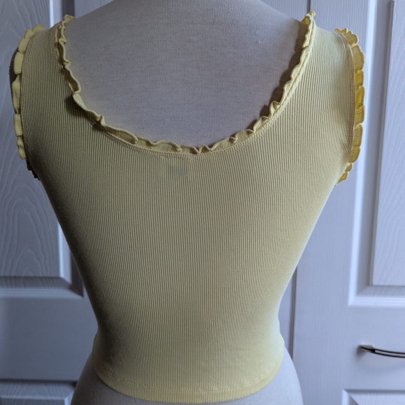 Wilfred Light Yellow Ruffled Tank Top - Picture 3 of 5